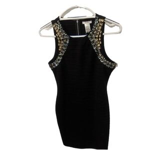 Easley black beaded dress women’s small NWT